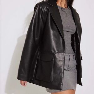 NEW W TAGS NA-KD Short Pu Leather Jacket Size 36 (Small)